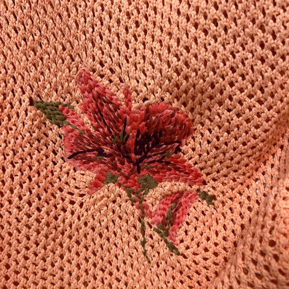 Pilcro Embroidered Open Stitch Floral Sweater - Picture 4 of 6